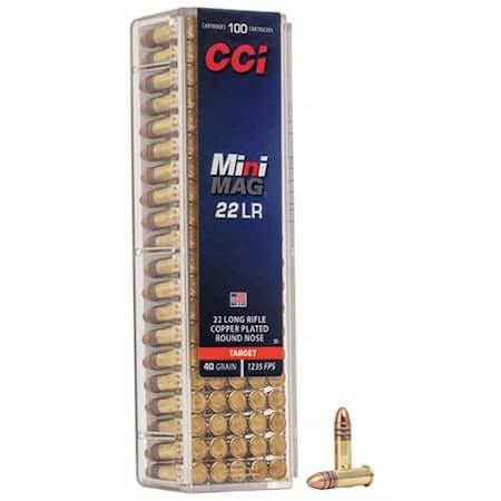 CCI Mini-Mag Target Ammo 22 LR Copper-Plated RN 40gr