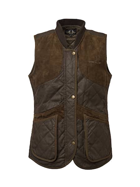 Chevalier Vintage Shooting Vest Leather Brown naiset