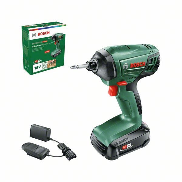 Bosch Slagskruvdragare Advanced Impactdrive 18V med 1x1,5Ah batteri & laddare