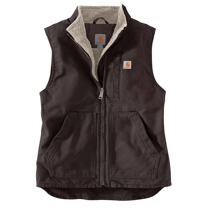 Carhartt Sherpa Lined Mock Neck Väst Dam Dark Brown