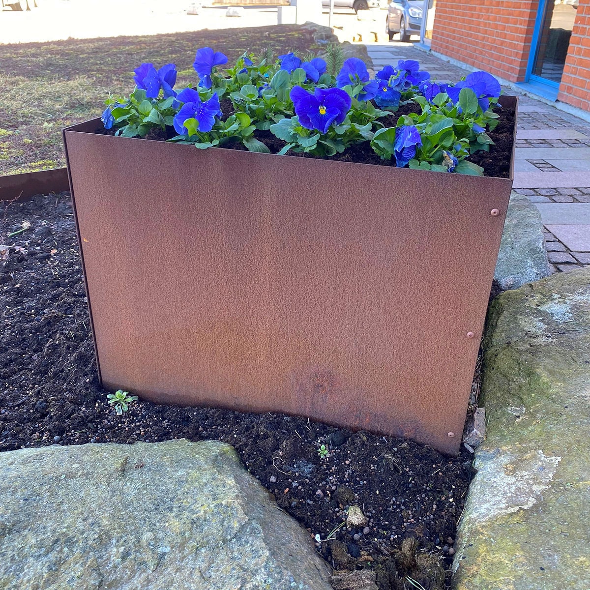 Flexigarden Ytterkruka Corten L-kruka bottenlös, 60x60x55 cm