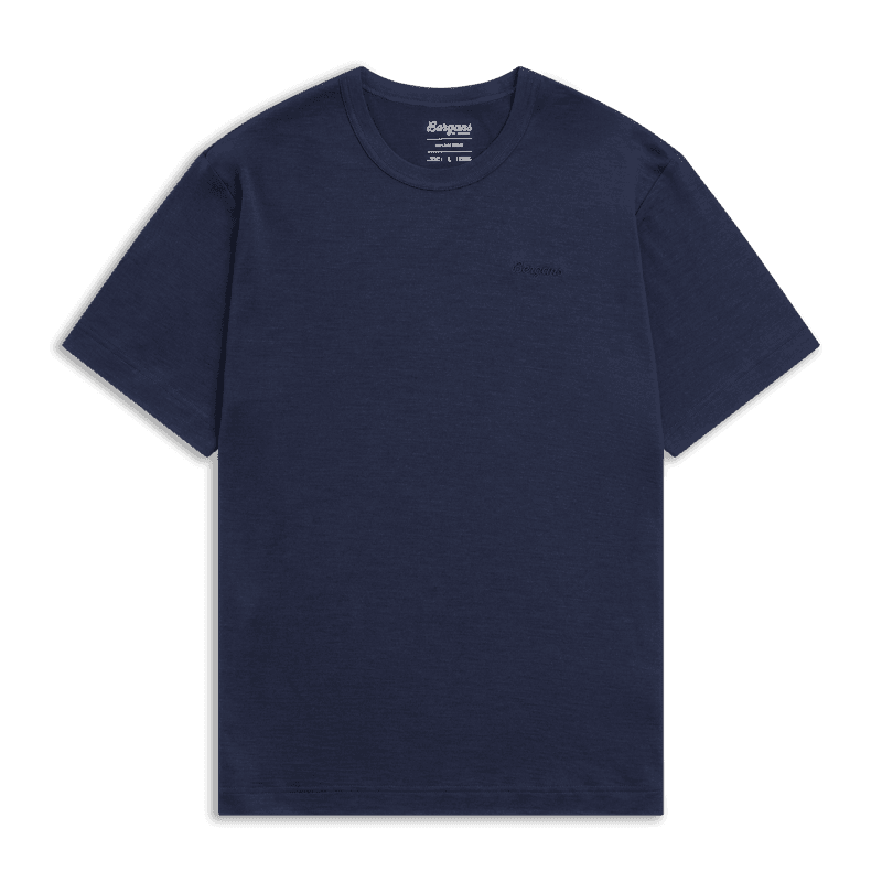 Bergans Logo Merino Tee Men Navy Blue