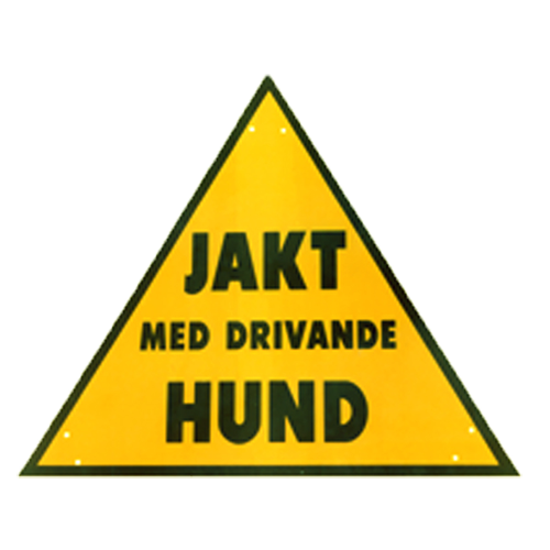 Grey Oak Varningstriangel Jakt med drivande hund -