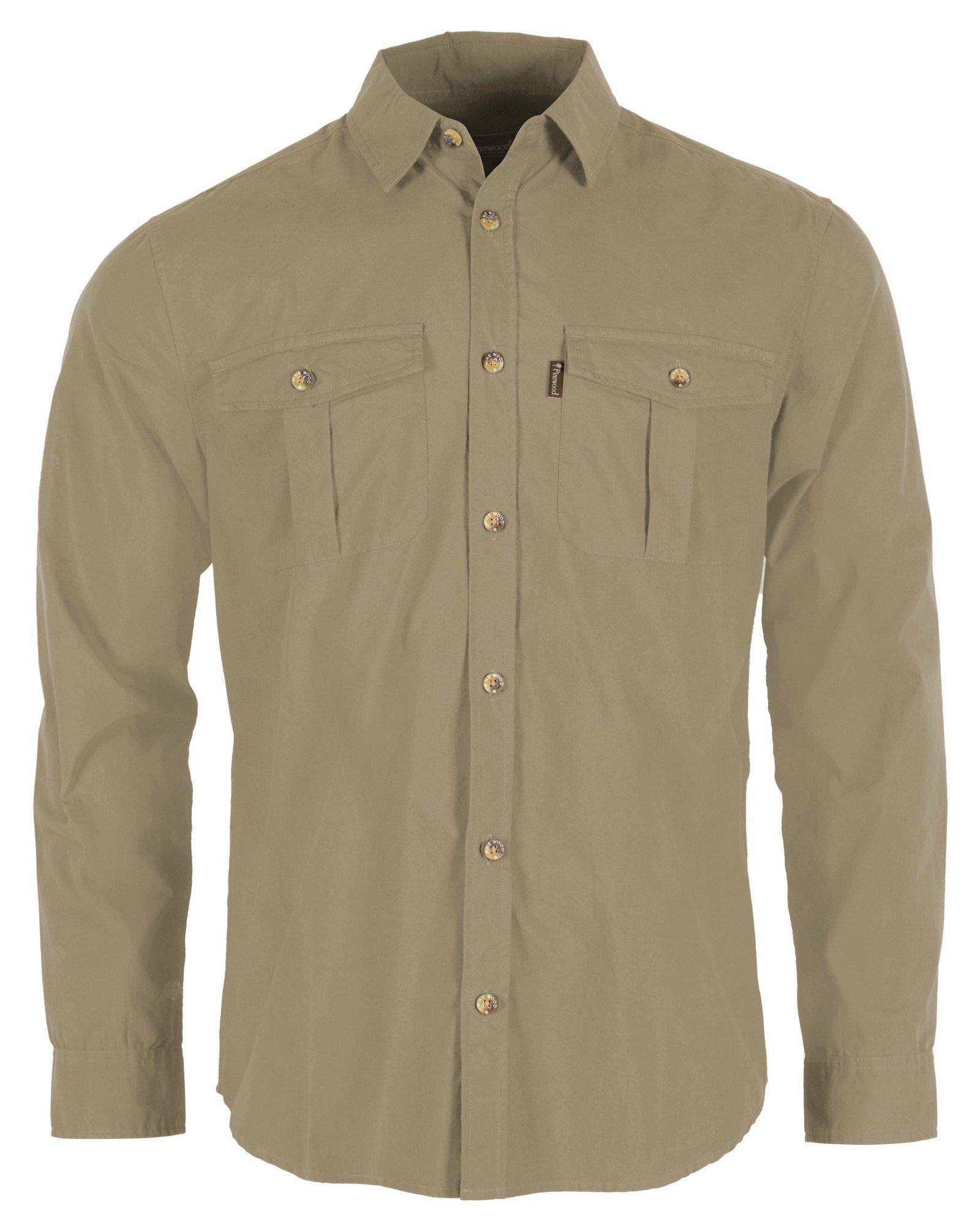 Pinewood Safari Långarmad Skjorta Herr Sandstone XL