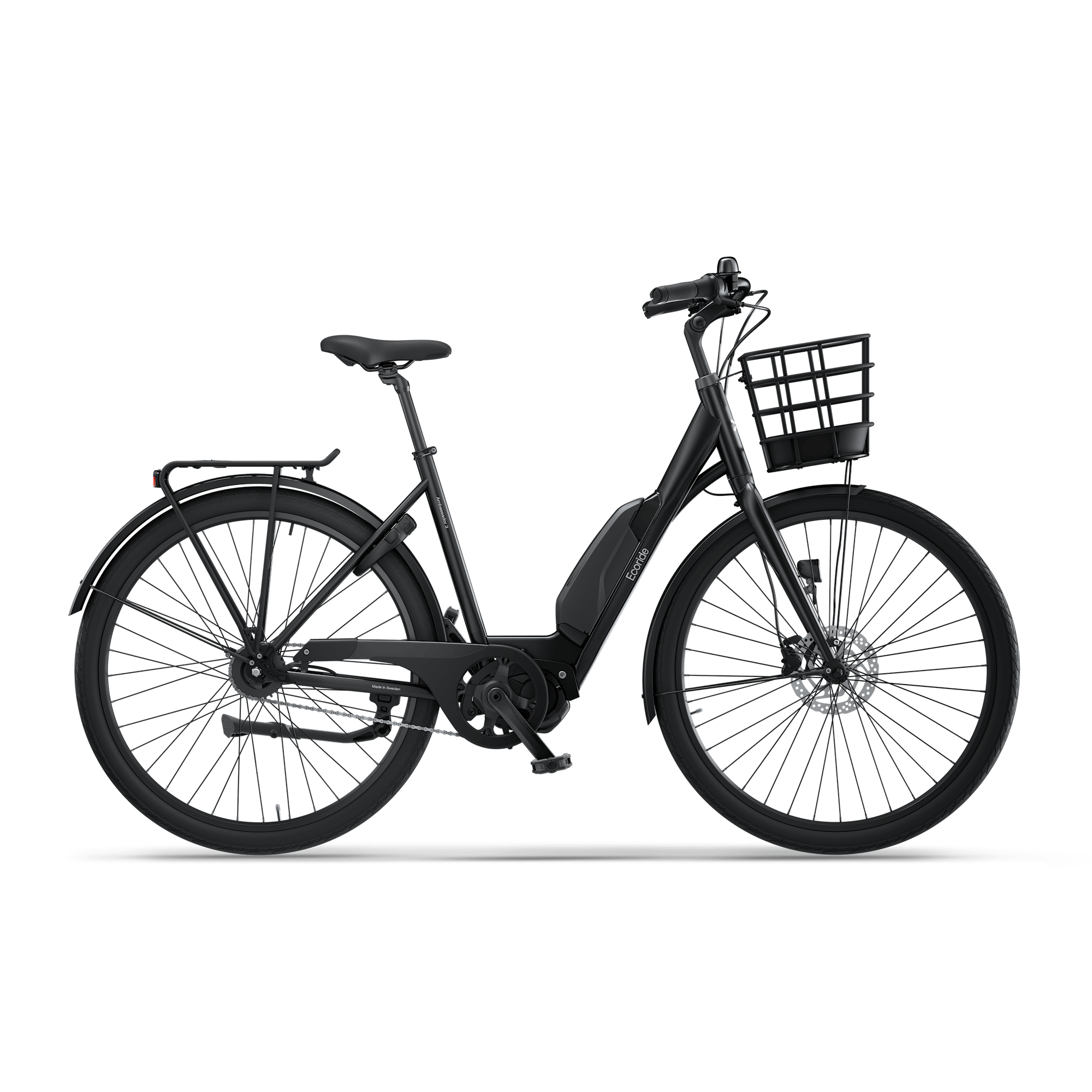 Ecoride Ambassador 3 M5 Elcykel Mittmotor Kedja Fotbroms Svart