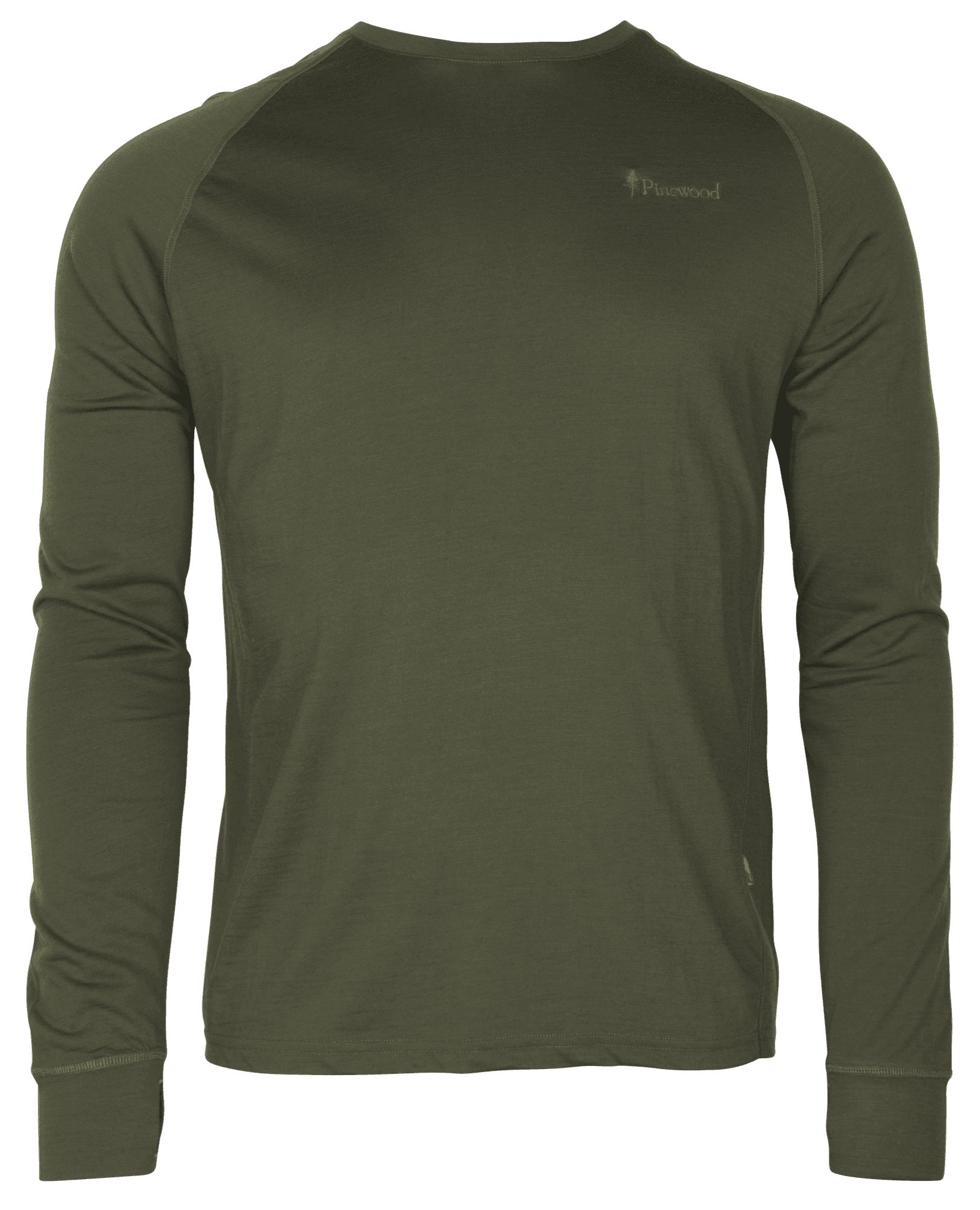 Pinewood Lappland Merino Långarmad T-Shirt Herr Moss Green