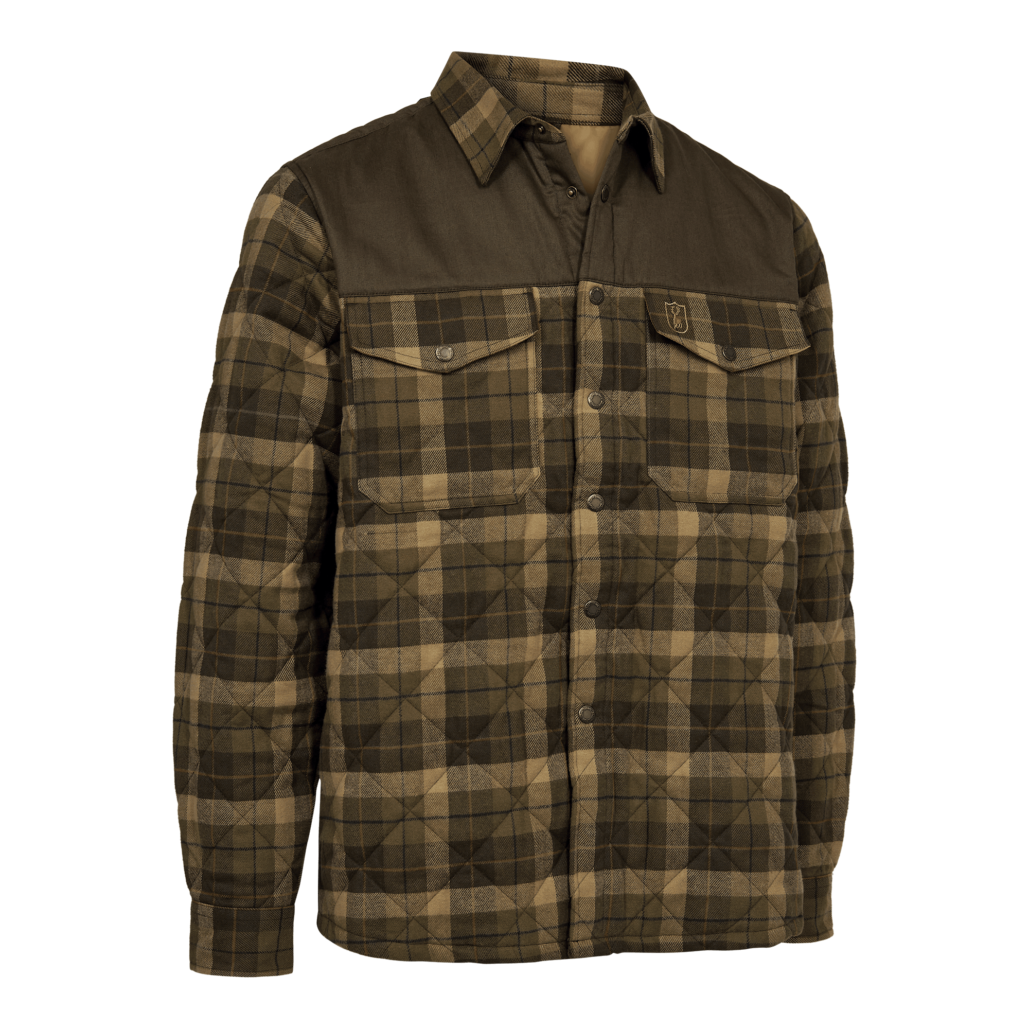 Deerhunter Elbert Padded Shirt Jacket Brown Check