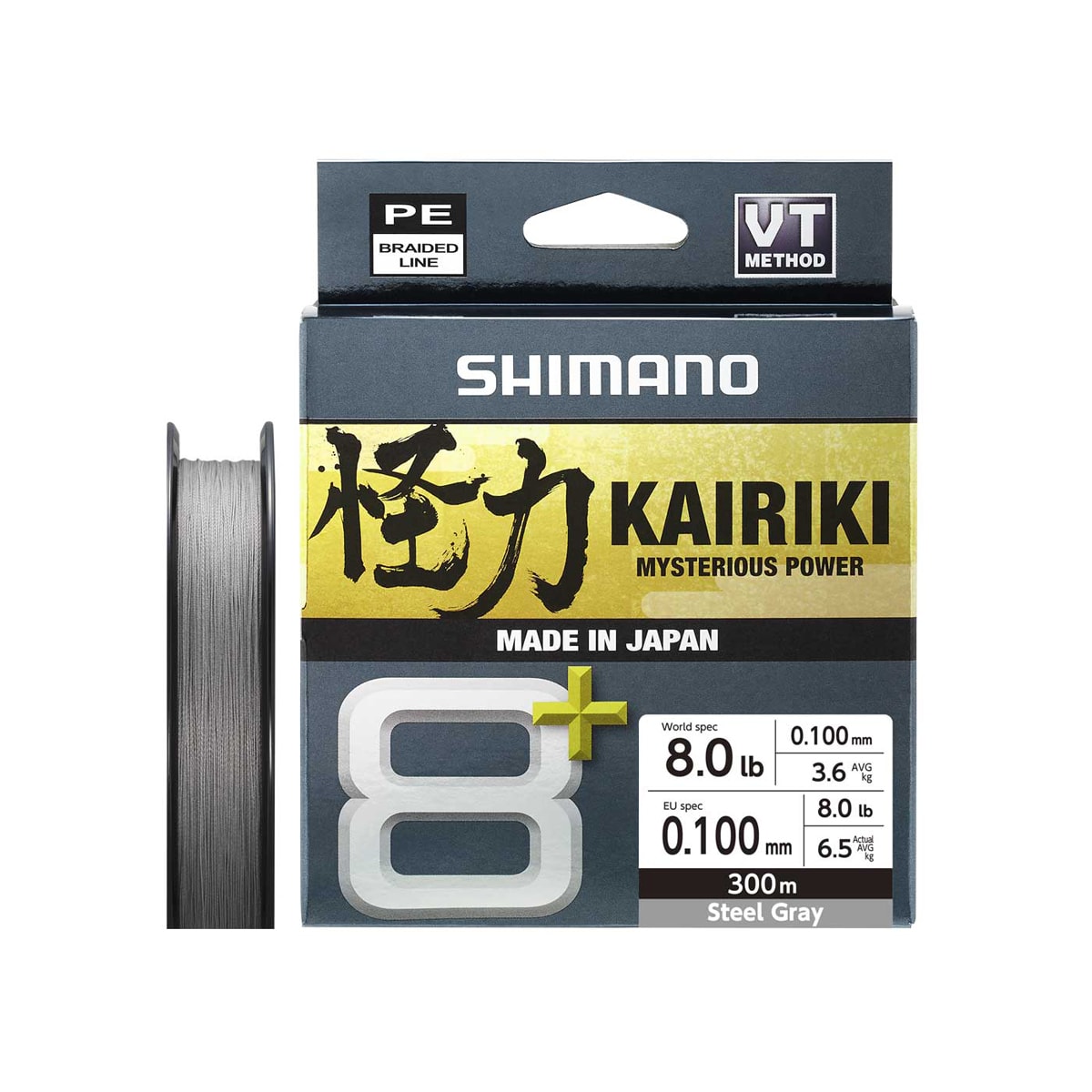 Shimano Line Kairiki 8+ 300m 0.10mm 7,3kg Steel Grey -