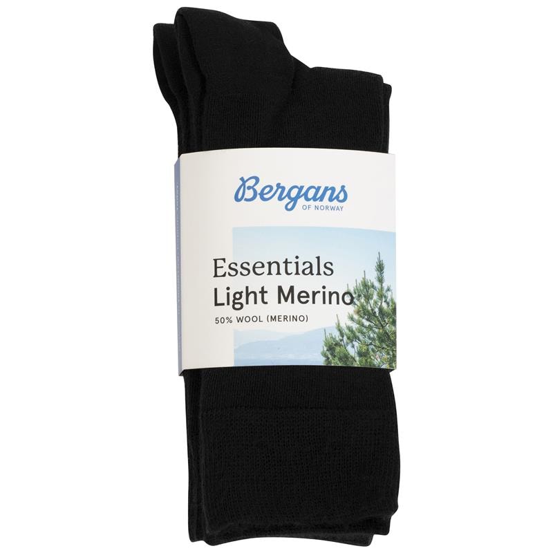 Bergans Essentials Light Socka Merinoull 3pk Black