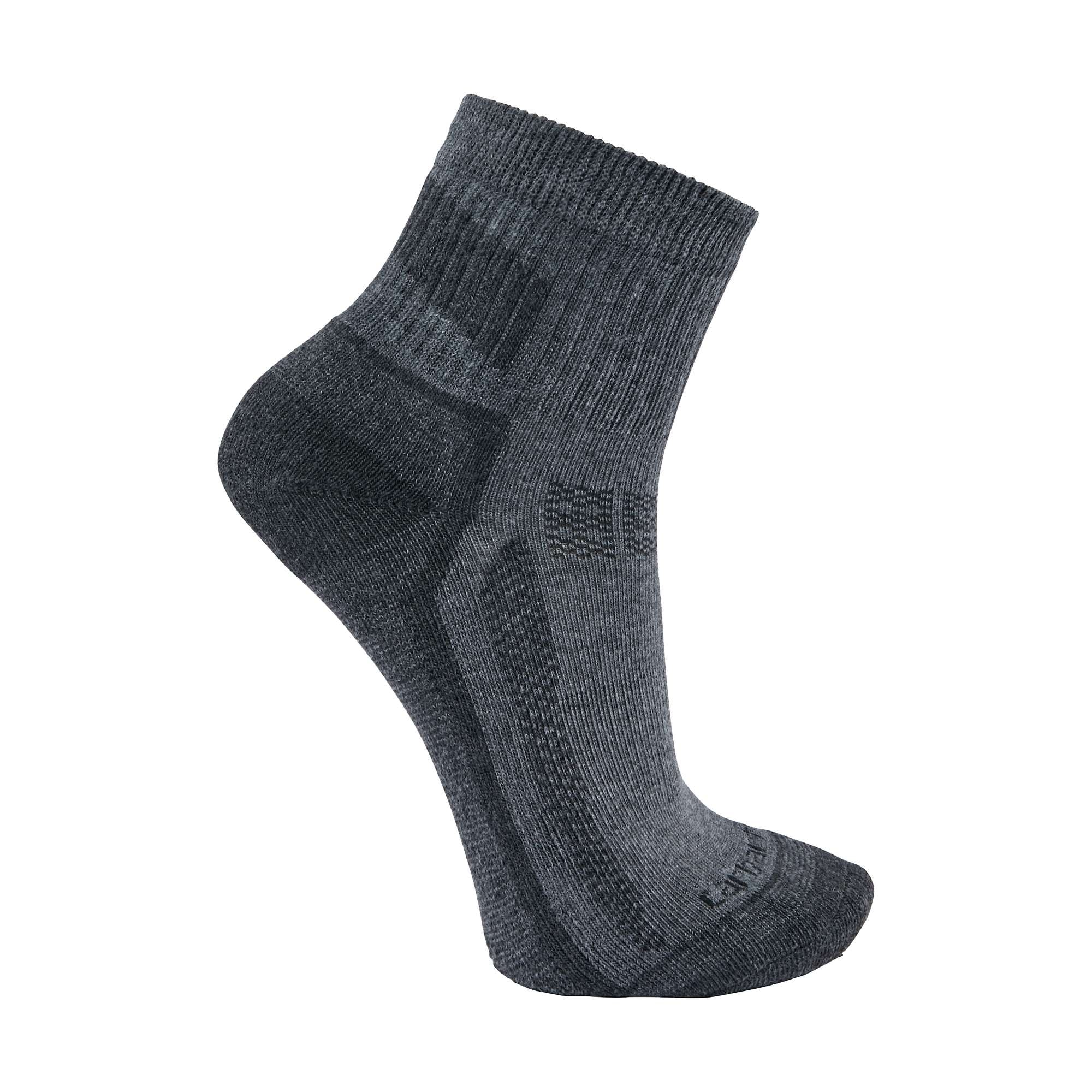 Carhartt Force Midweight Quarter Socks 3-Pack Men's Charcoal L
