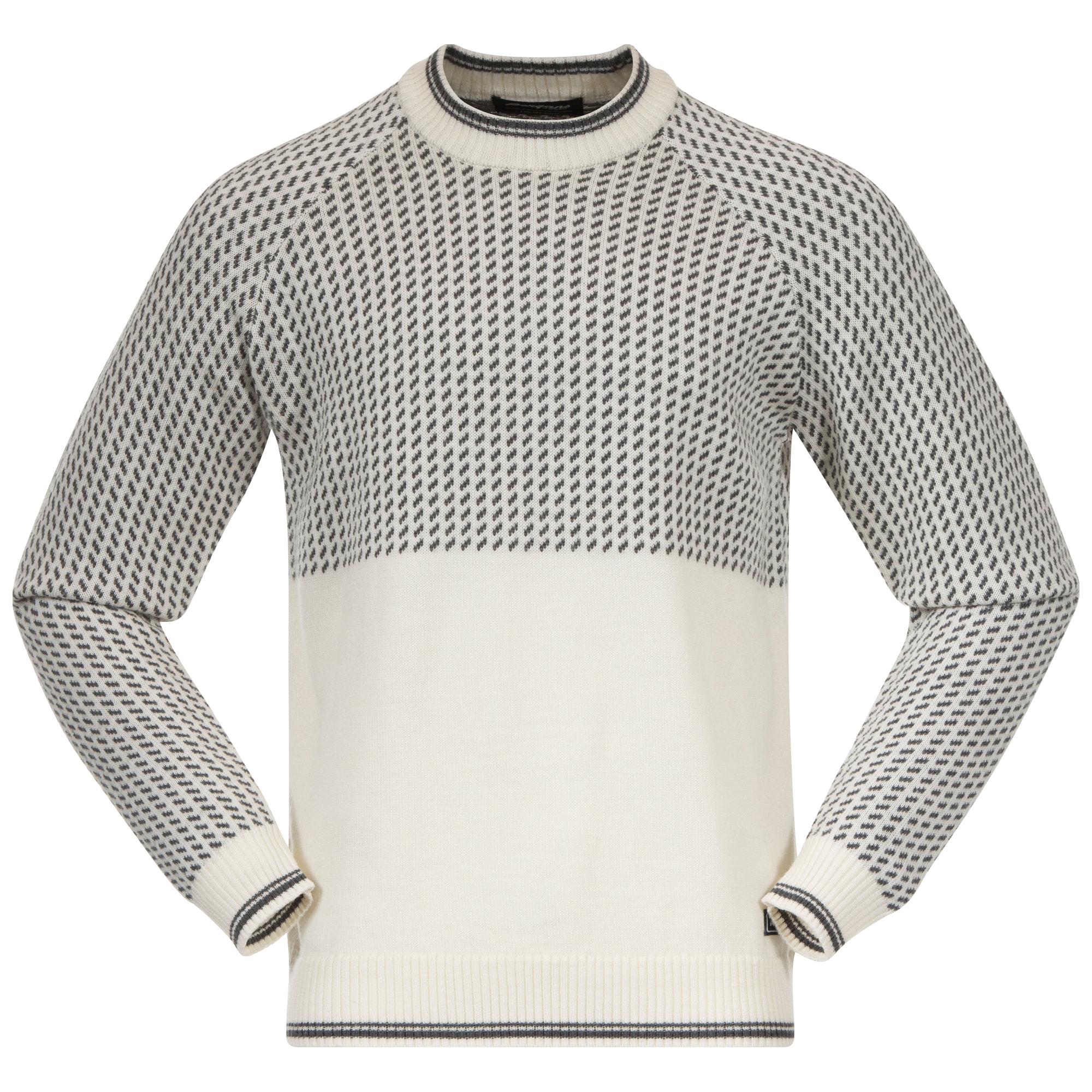 Bergans Alvdal Wool Tröja Herr Vanilla White/Solid Dark Grey XL