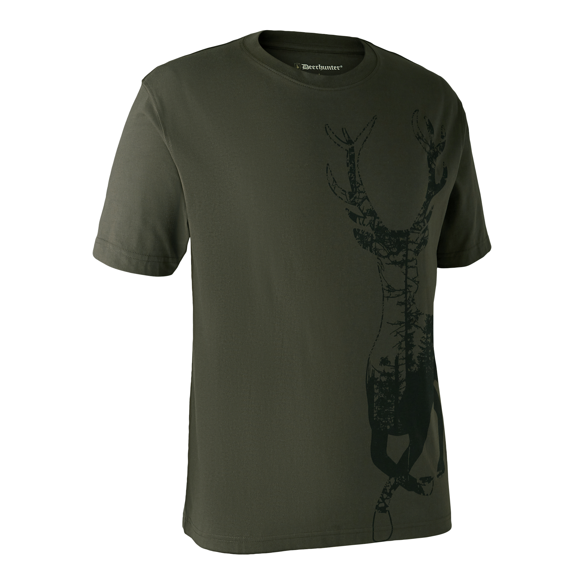 Deerhunter T-shirt med hjort Bark Green Herre Bark Green L