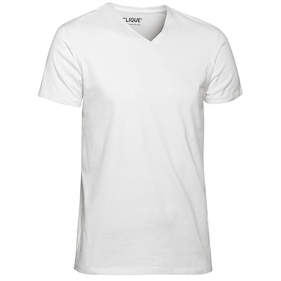 Clique T-Shirt V-Ringad Herr Vit
