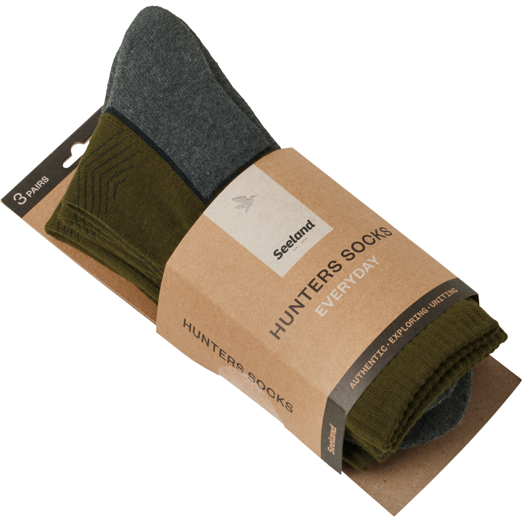 Field Strumpa 3Pack Pine Green Dark Grey 2.jpg
