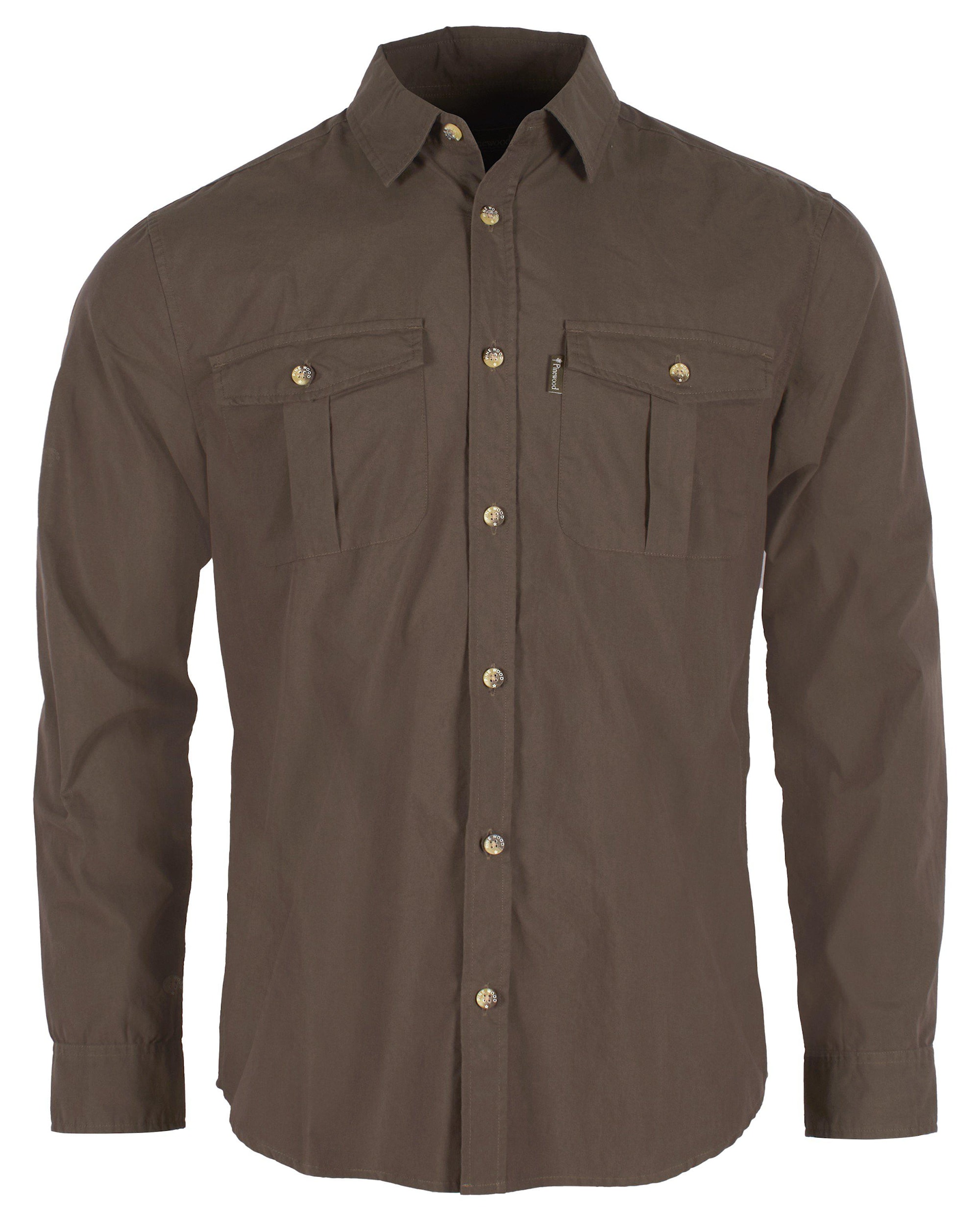 Pinewood InsectSafe Poplin L/S Skjorta Herr Dark Olive