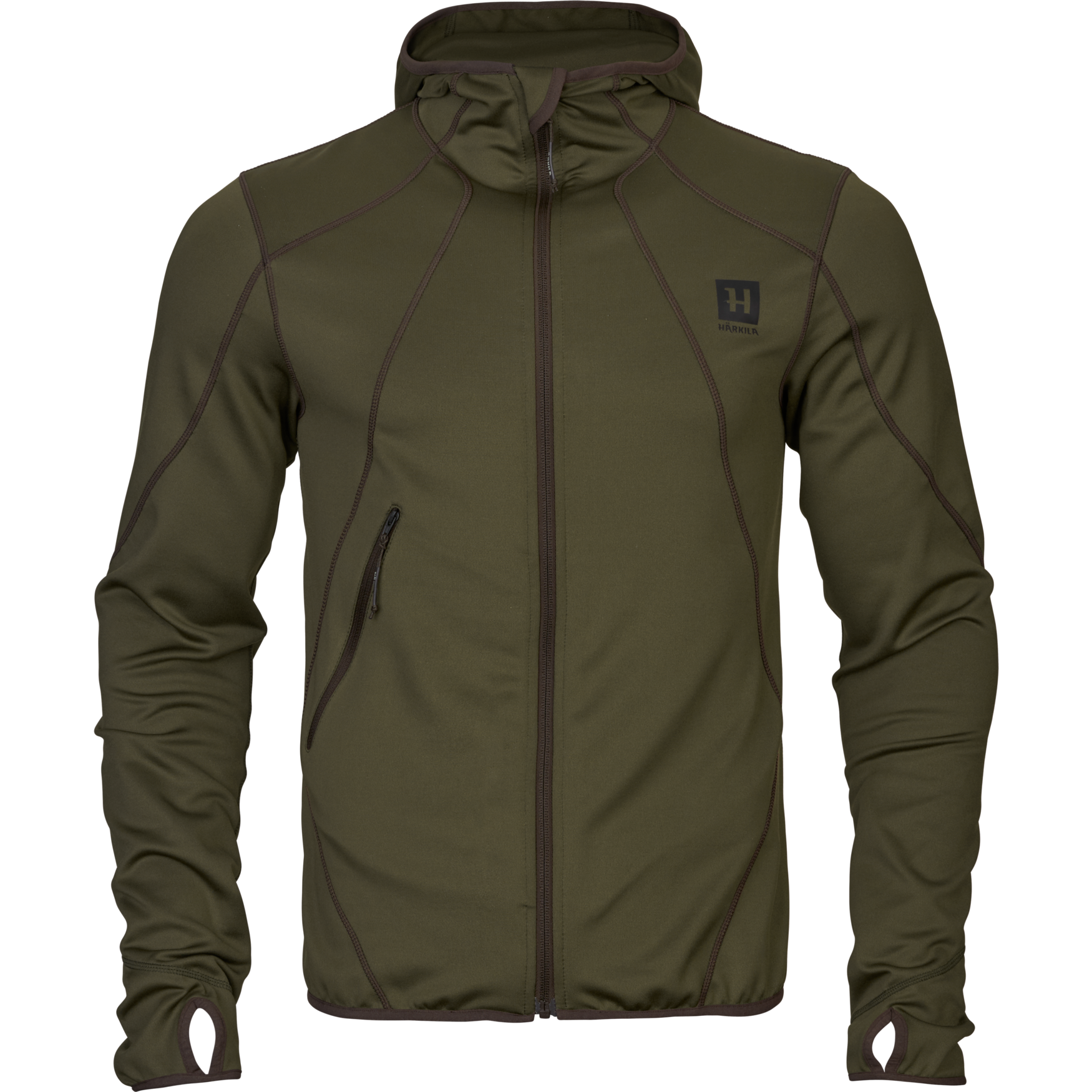 Härkila Deer Stalker Full-Zip Fleece Hoodie Herren Willow green