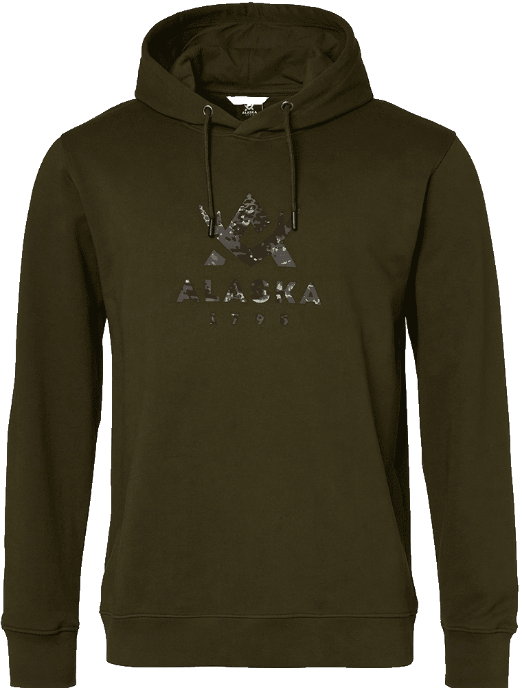 Alaska 1795 Camo Logo Hoodie Men Night Green