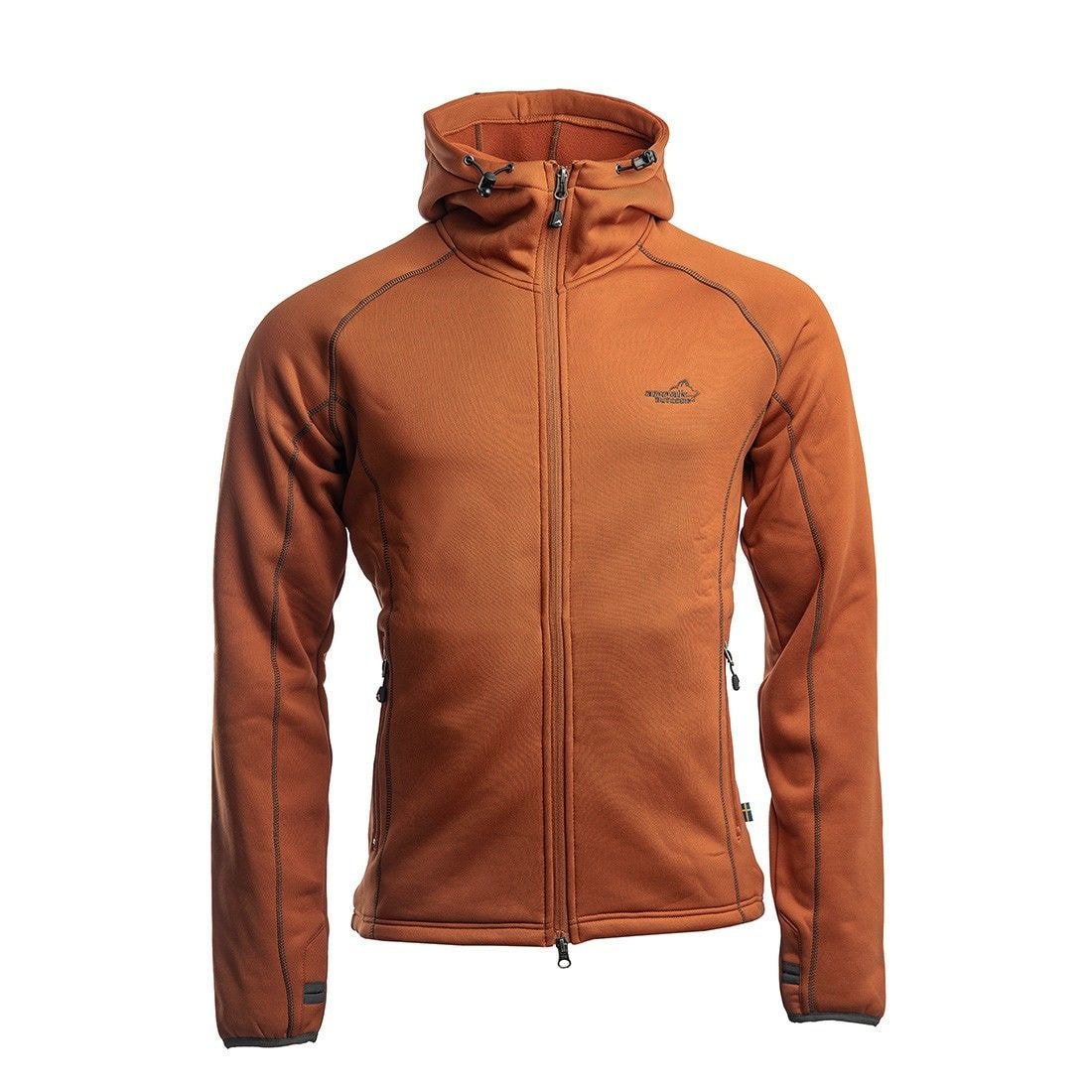Arrak Outdoor Powerfleece Hood Herr Burnt orange