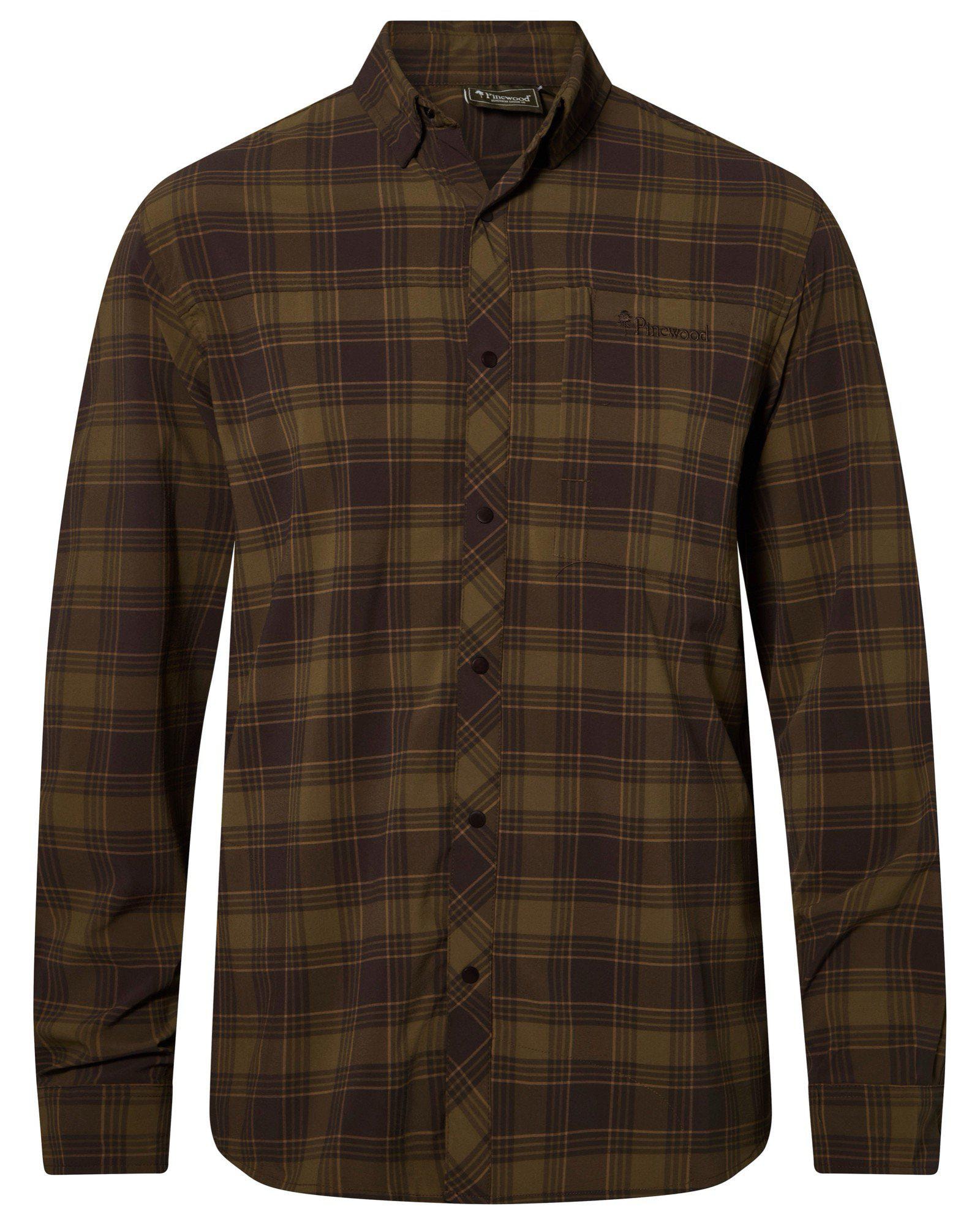 Pinewood Abisko Trekking L/S InsectSafe Skjorta Herr Dark Olive/Dark Sandstone