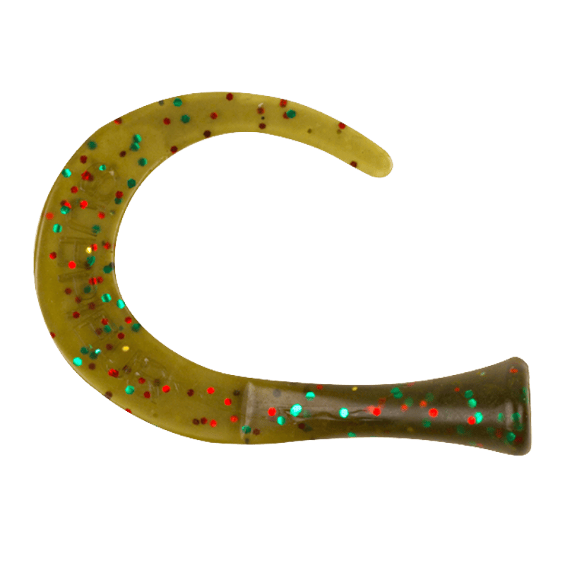 Guppie Tail DS, 3 curly - Mossgreen Glitter