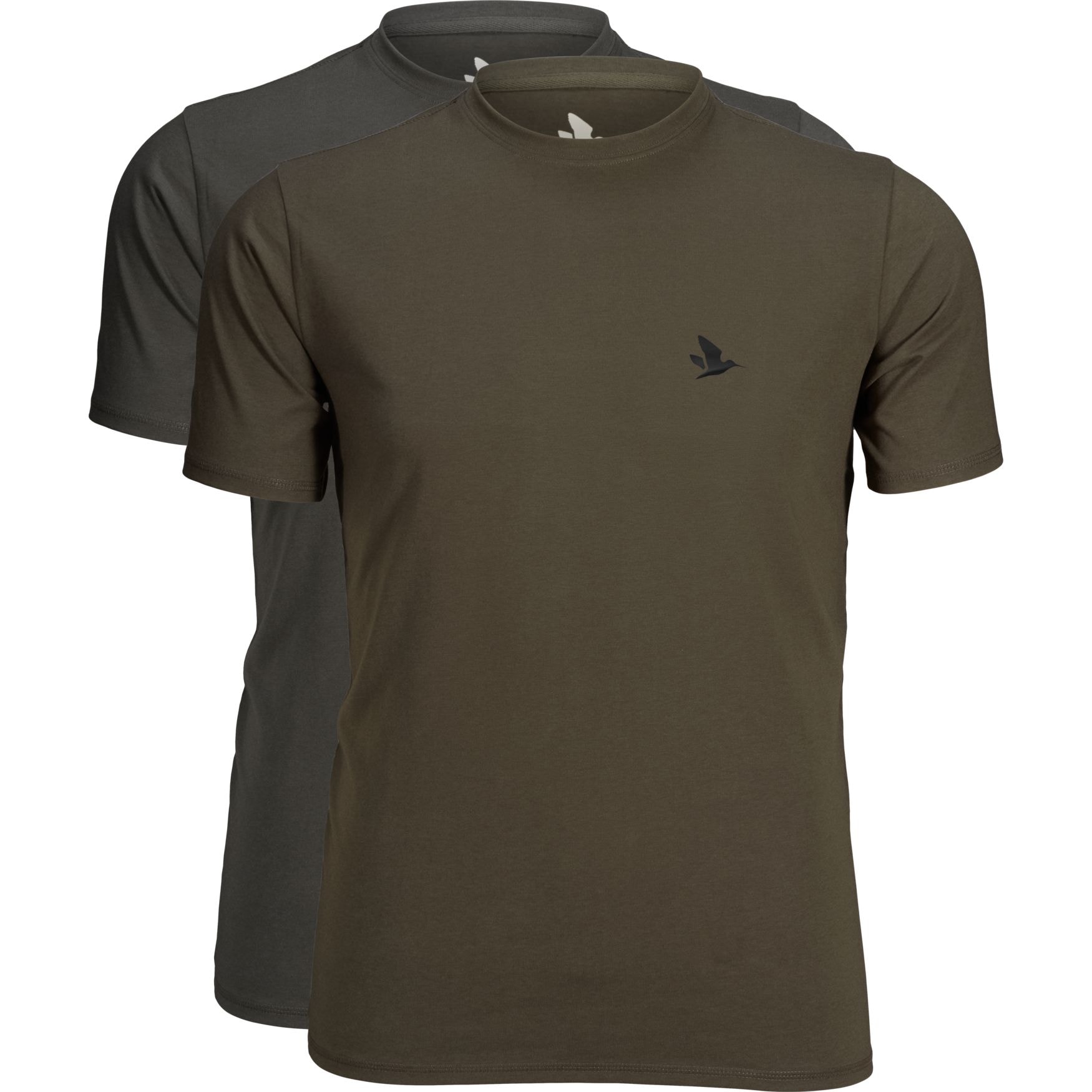 Seeland Outdoor 2-pack t-shirt Granit/Pine green