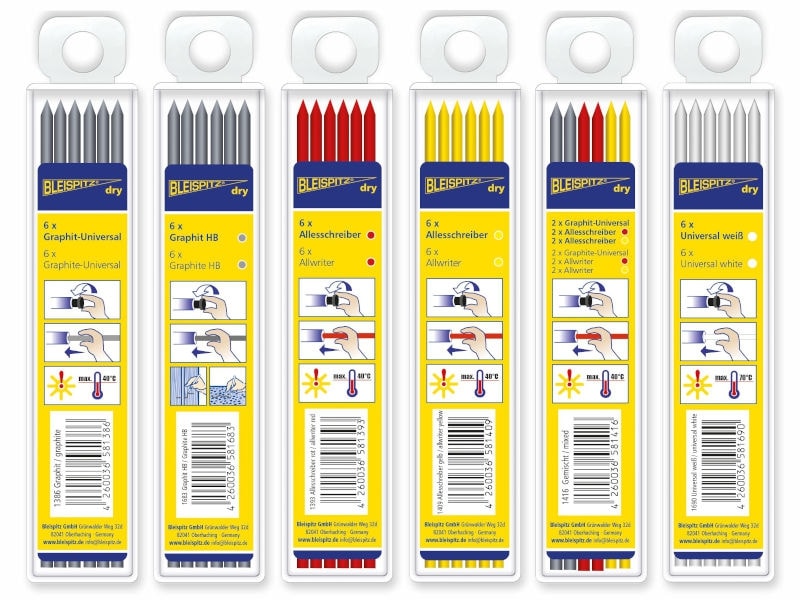 Bleispitz Stift dry blyerts 6-pack universalstift