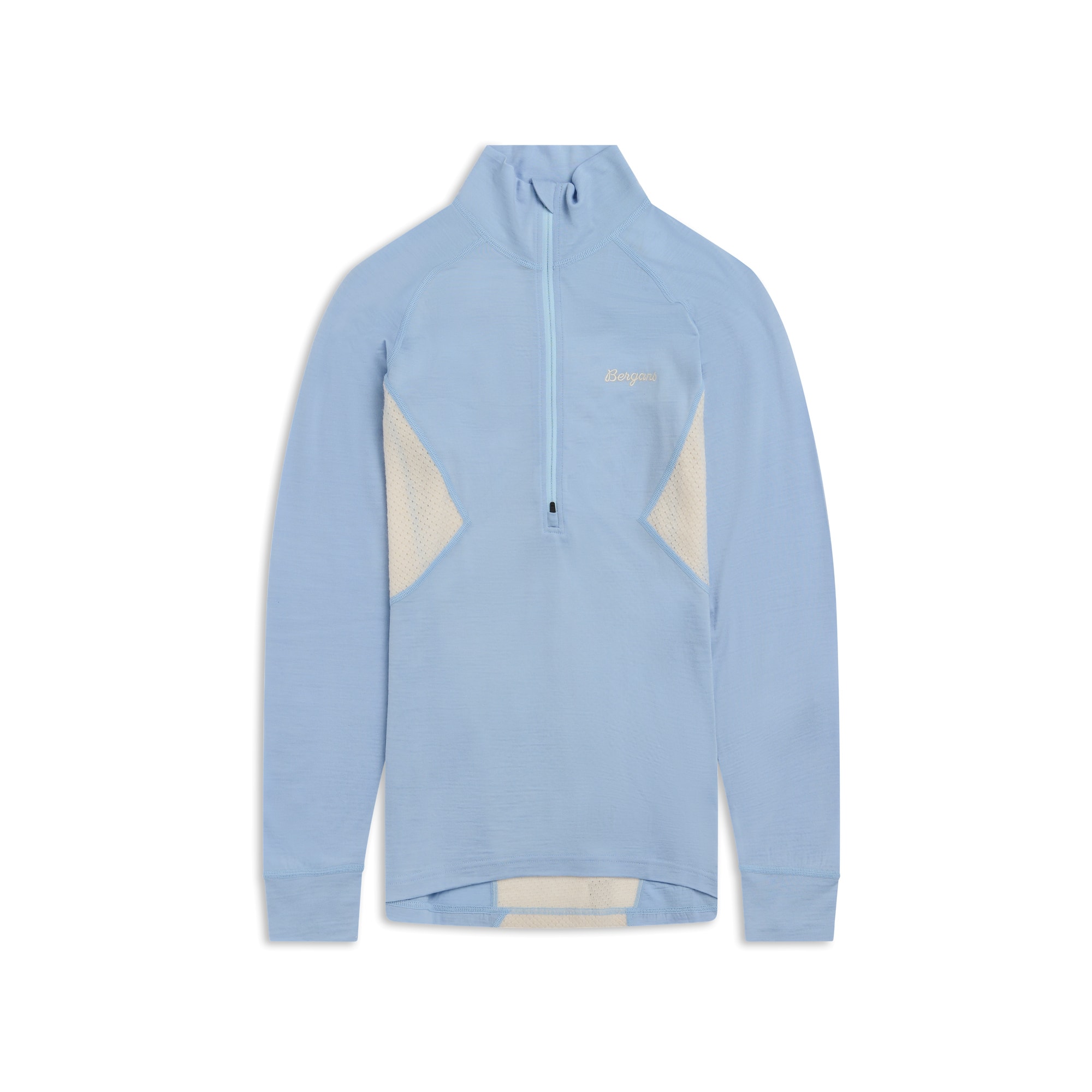 Bergans Inner:Pure Merino Half-Zip Ulltrøye Dame Light Dusty Blue/Creme