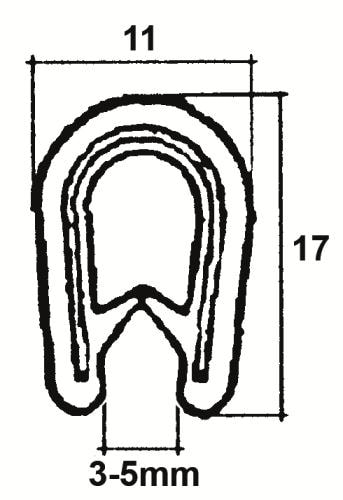 Kantlist Grå 10X17mm /Meter