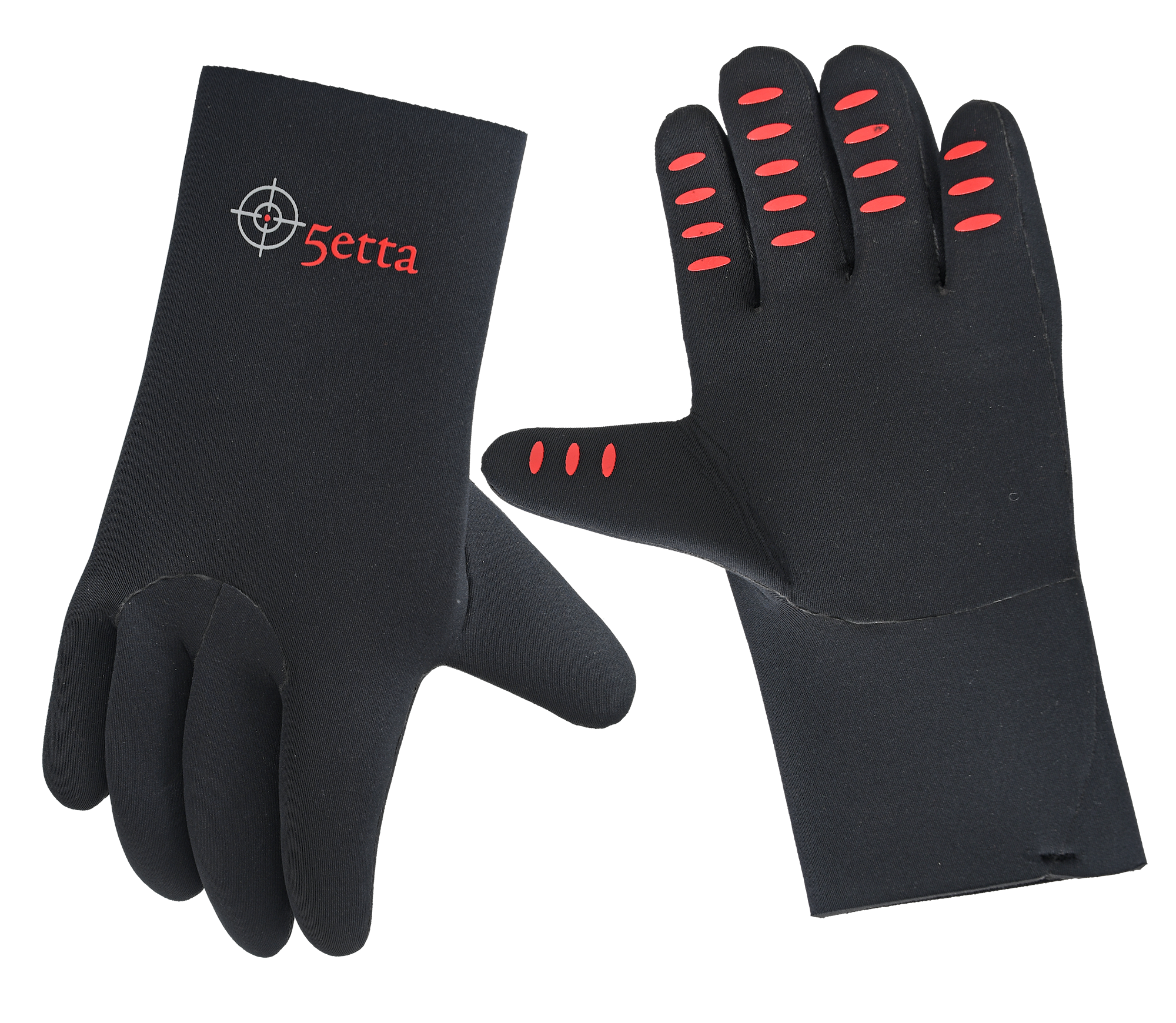 5etta Neopreenihanskat Black Glued