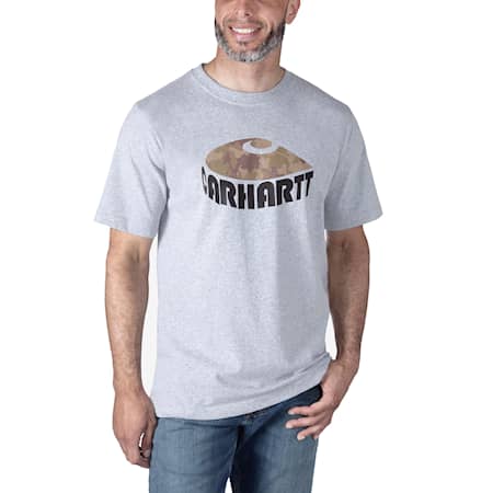 Carhartt Camo Graphic T-Shirt Herr Heather Grey