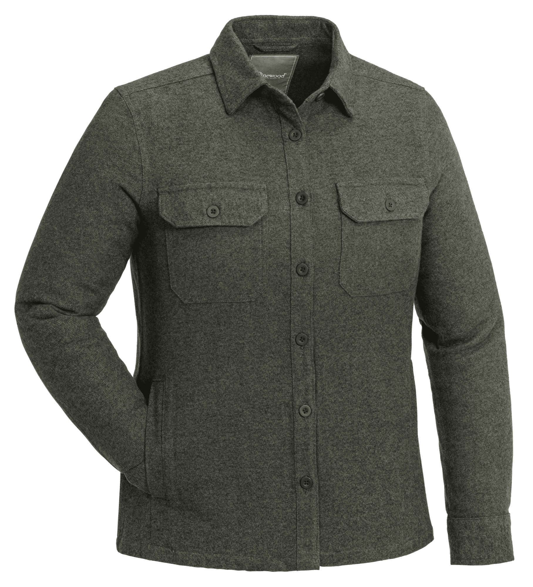 Pinewood Värnamo Overshirt Dam Dark Green Melange XS