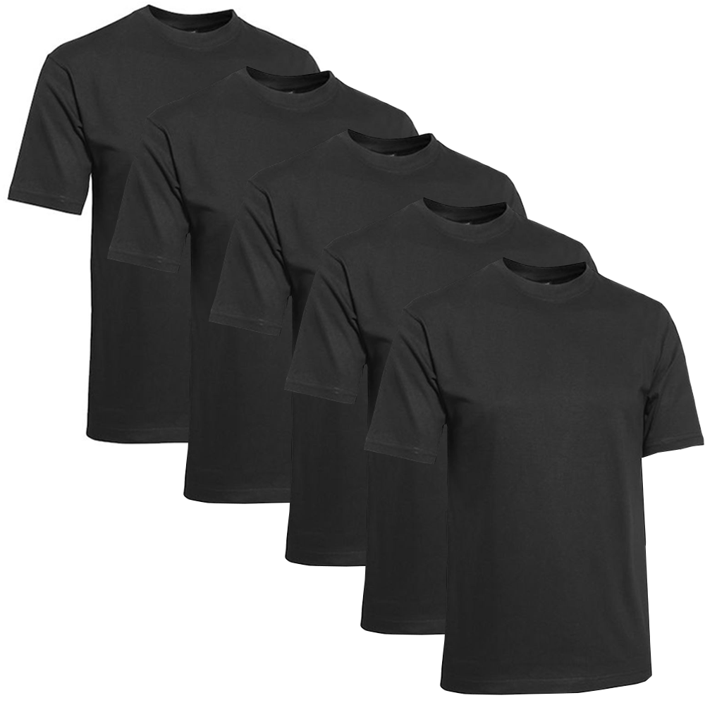 Clique T-Shirt Herren 5er-Pack Schwarz