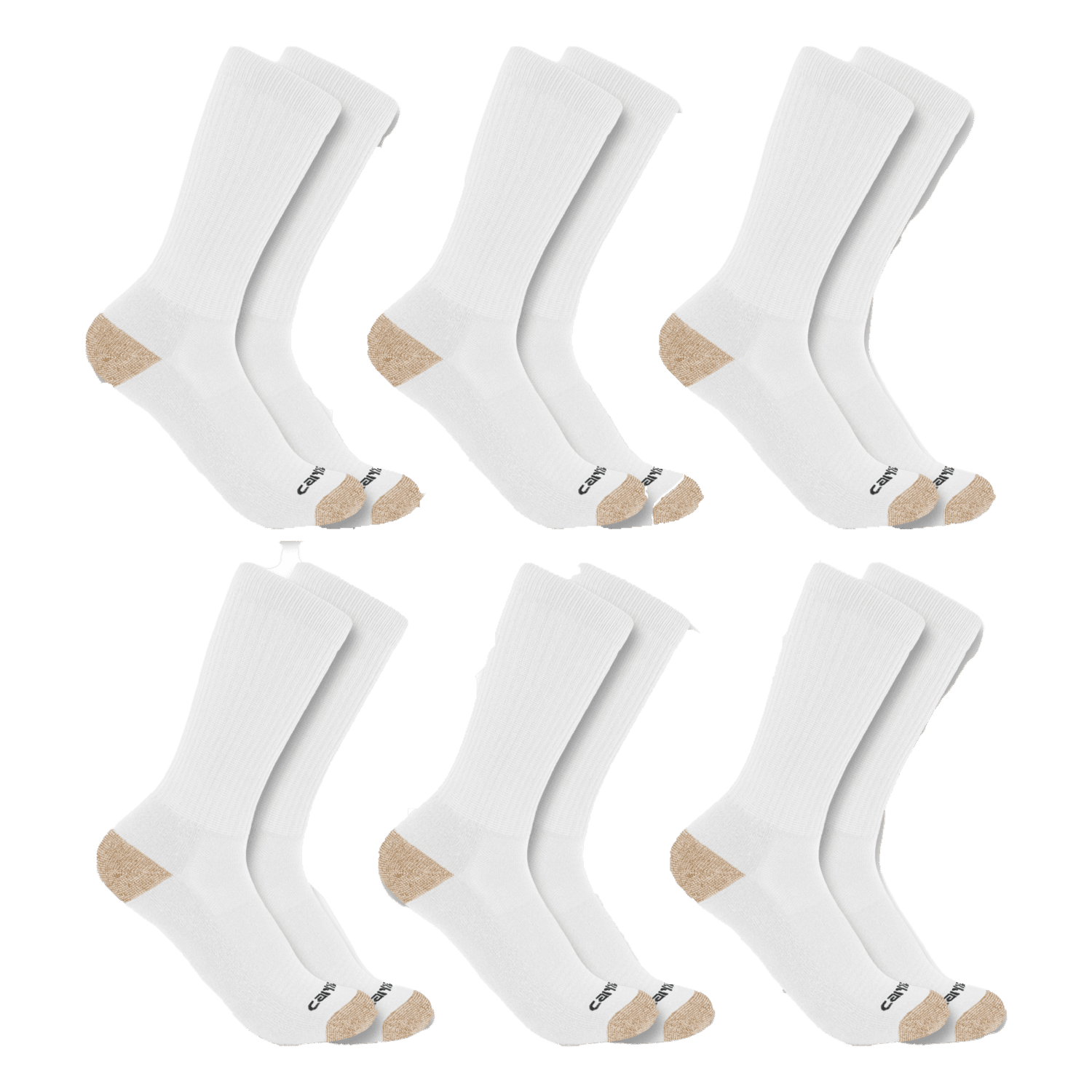 Carhartt Midweight Crew Sock 6-pack Men White