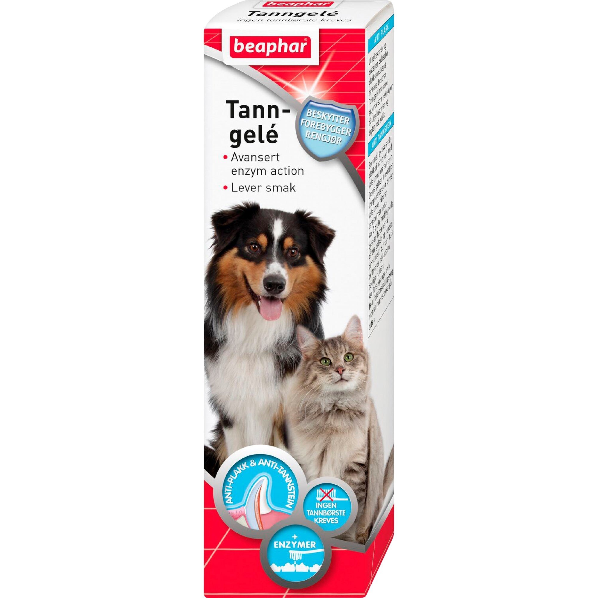 REA/Black Friday Beaphar Tandgel med 2 Enzymer Hund&Katt, Leversmak 100g