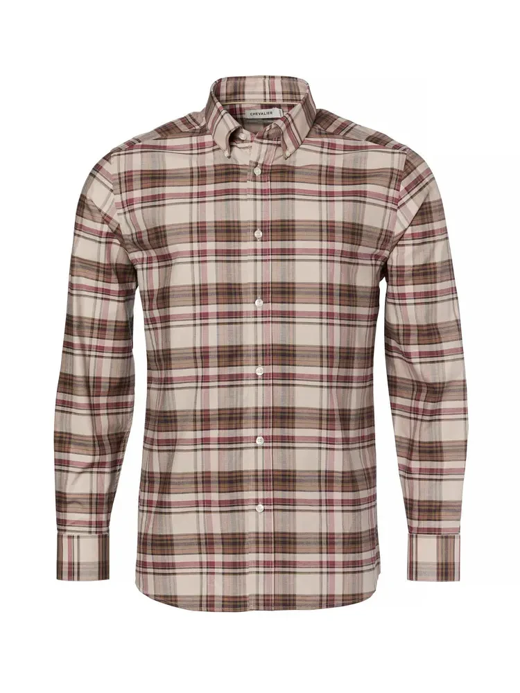 Chevalier Betley Regular Fit Shirt Men Millet Brown Checked