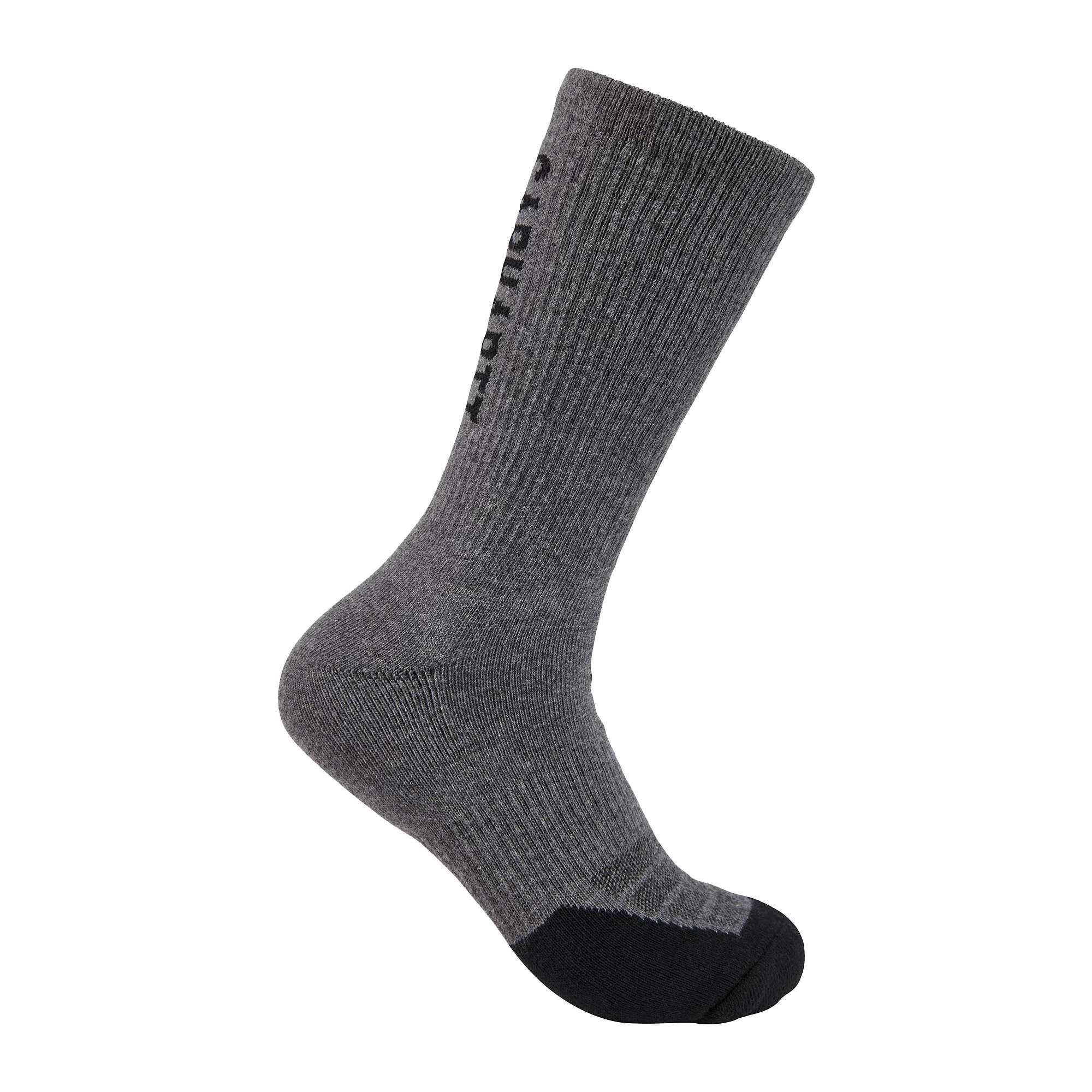 Carhartt Midweight Crew Socks 3-Pack Men's Carbon Heather L