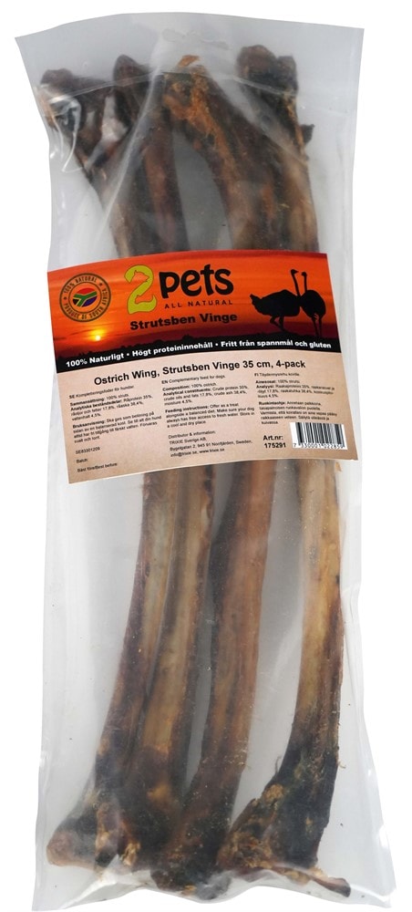 Trixie 2Pets Strutsbenvinge, 35cm, 4-pakning -