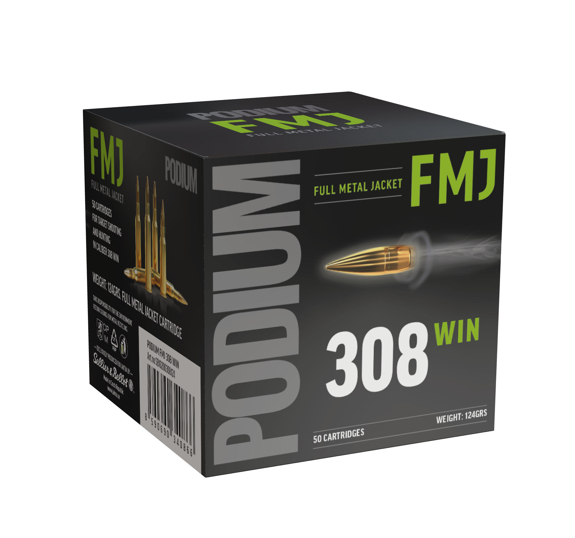 Podium .308 FMJ 8g/124gr  50st/ask