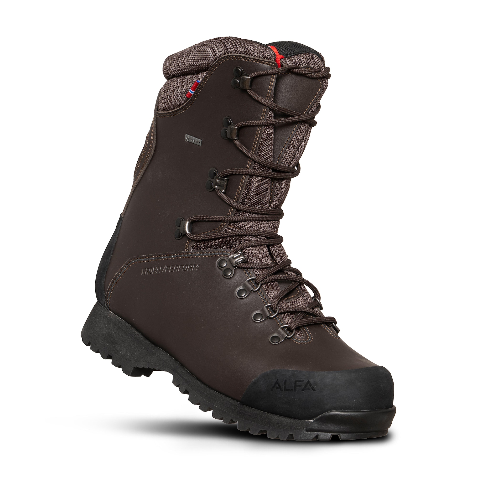 Alfa Krohn Perform Classic Brown 44 - Läderkänga med GORE-TEX för alla säsonger