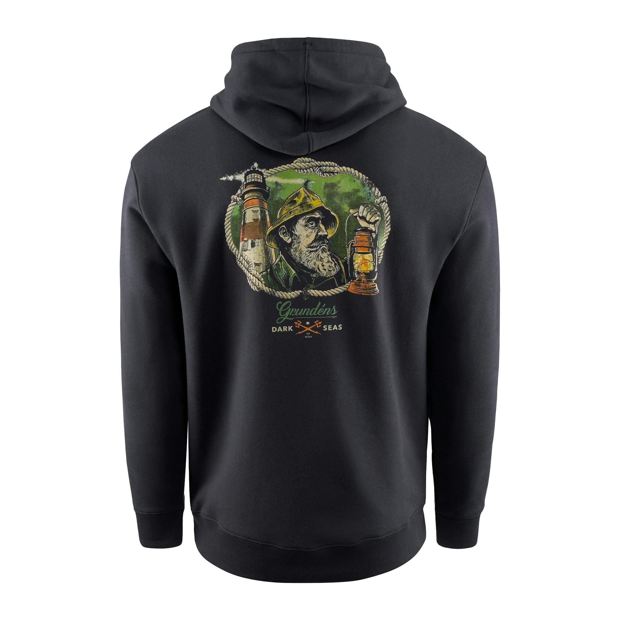 Grundens Dark Seas X Grundens Watchman Hoodie Herr Svart