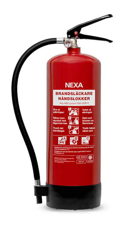 Nexa Brannslukningsapparat 6kg Pulver 55A 233B C Rød