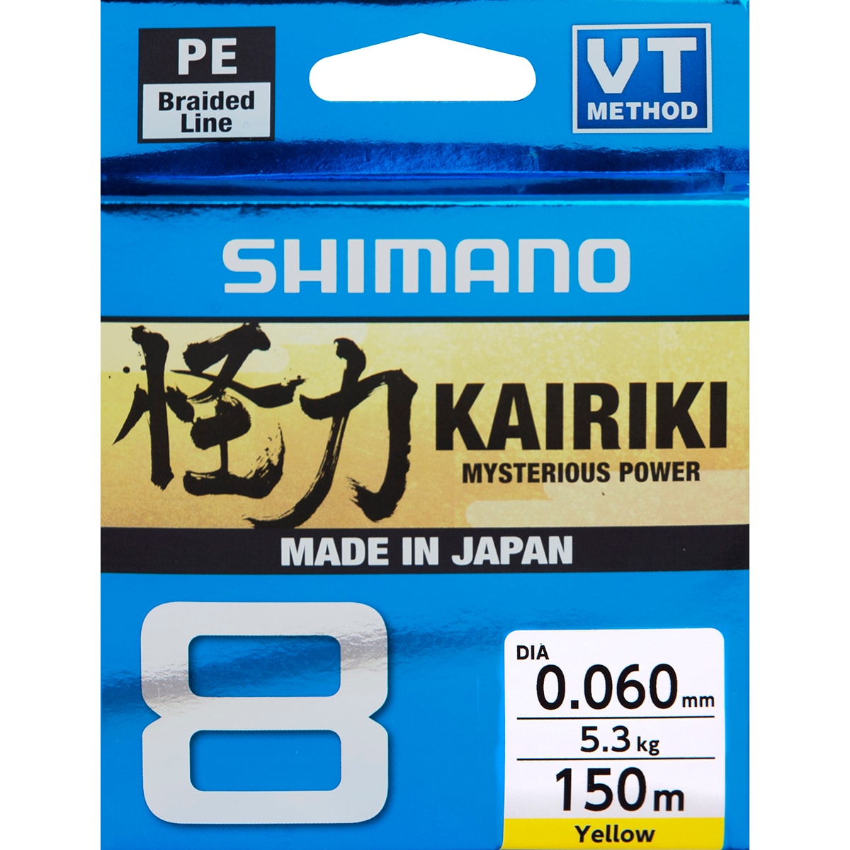 Shimano Line Kairiki 8 150m 0.19mm 12.0kg Yellow -
