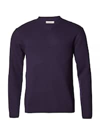 Chevalier Stanley V-Neck Wool Pullover Men Eggplant