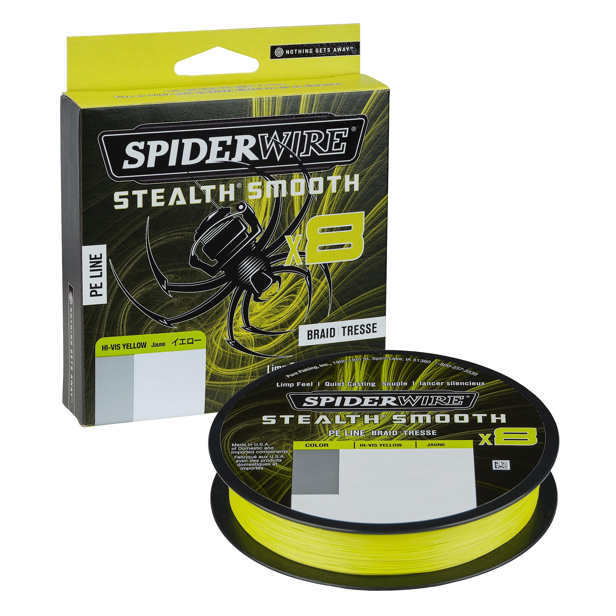 Spiderwire Stealth Smooth 8 Hi-Vis Gelb 150m Geflochtene Schnur