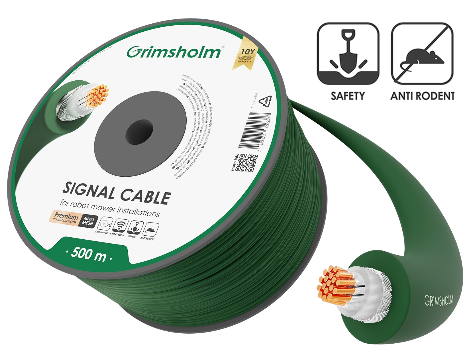 Grimsholm Begränsningskabel Premium Metal Mesh 500m