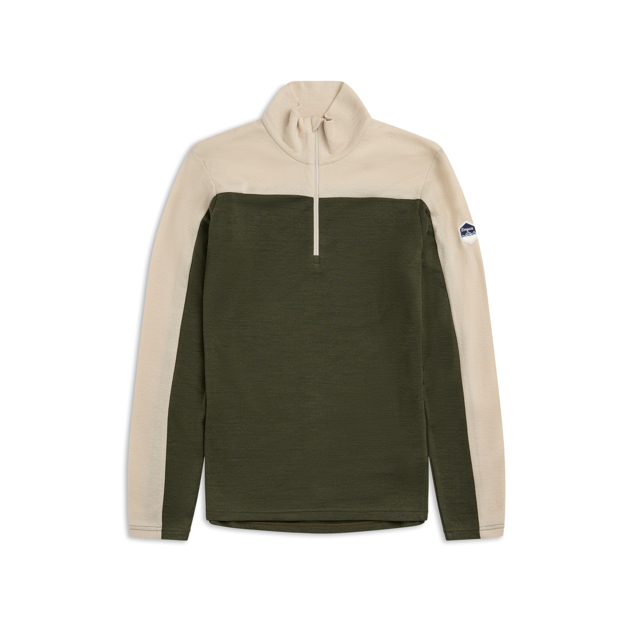 Bergans Inner:Dual Merino Half-Zip Aluspaita Miehet Pine Forest/Bone White