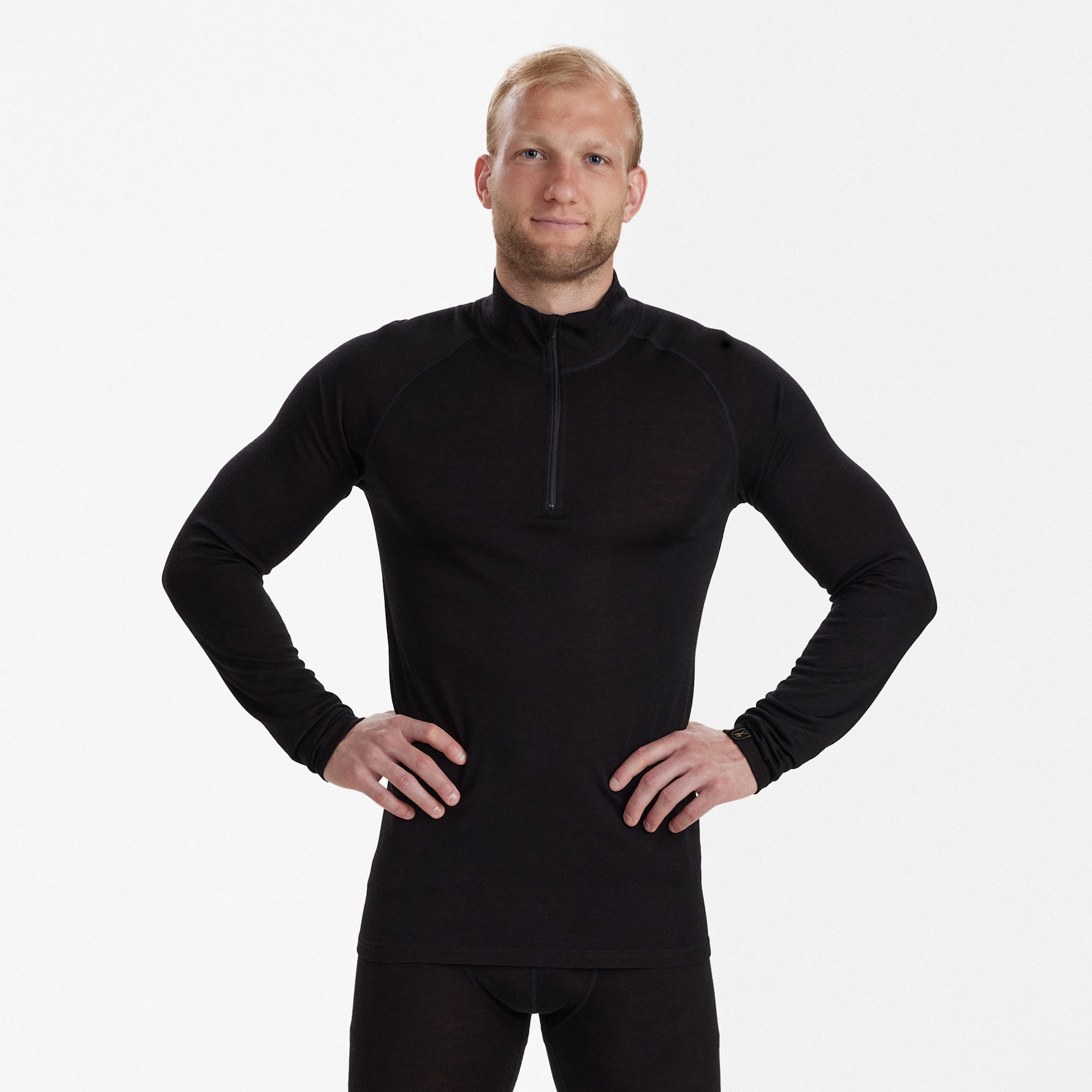 Deerhunter Quinn Merino Â½-Zip Undershirt Black Oak 3XL