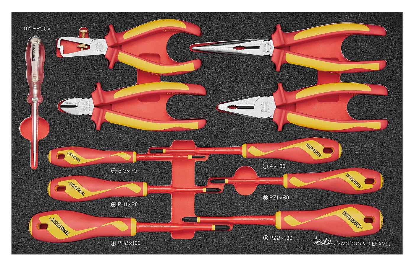 Teng Tools Verktygssats TEFXV11 EVA Isolerad 1000V 11 delar