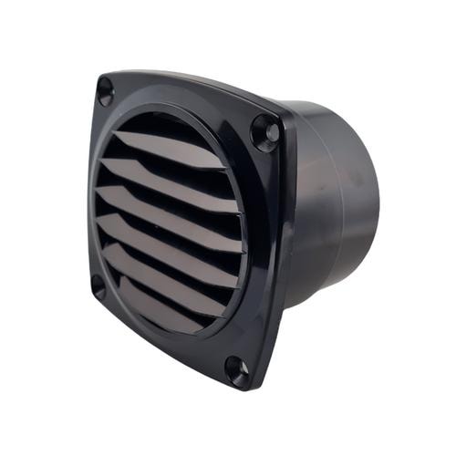 Ventil Svart 75mm Anslutning