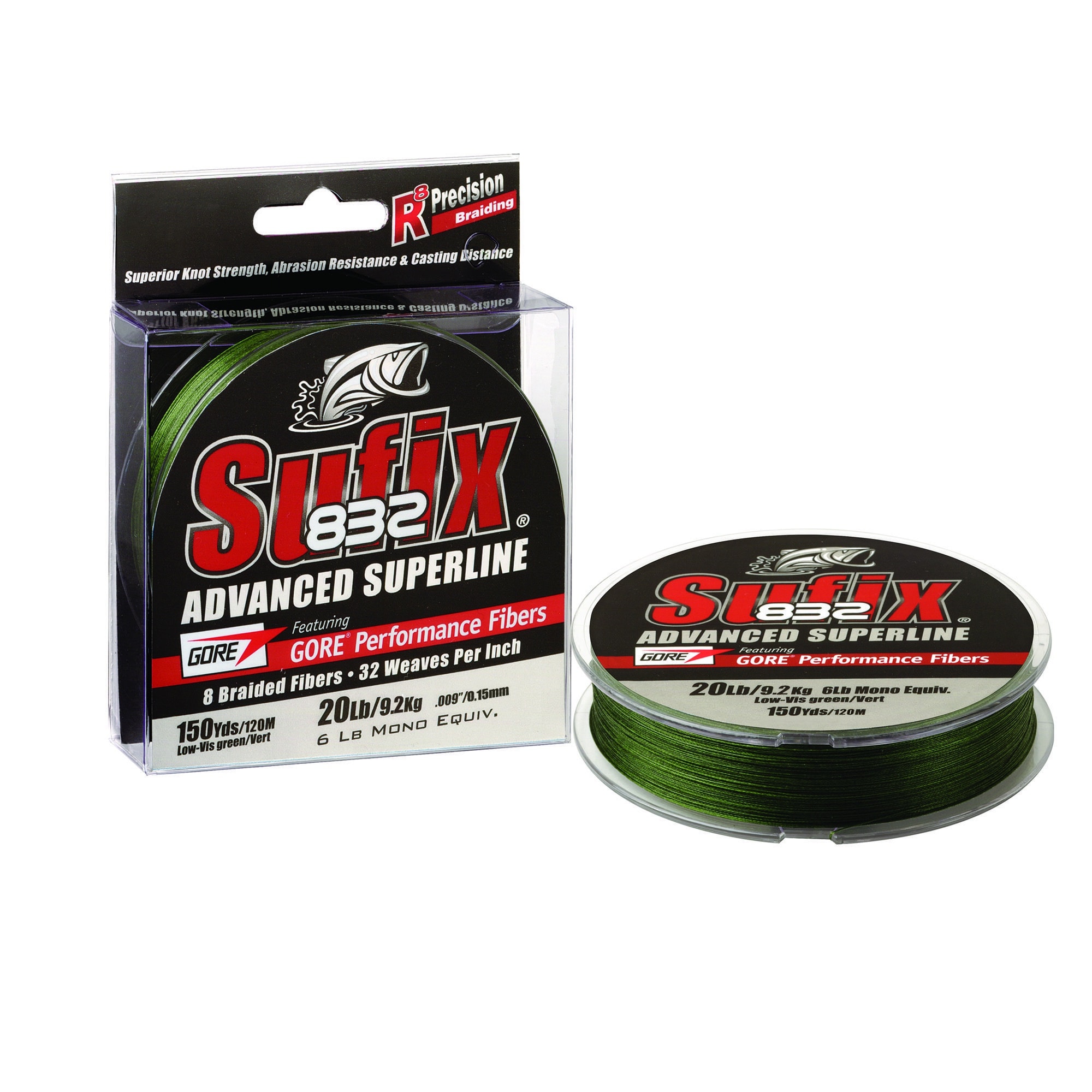 Sufix 832 Braid 0,10mm 120m Lo-Vis Green -